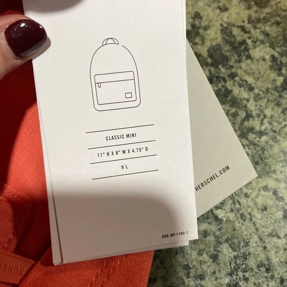 Herschel classic mini backpack, 100% cotton, NWT, strap differs from first pic